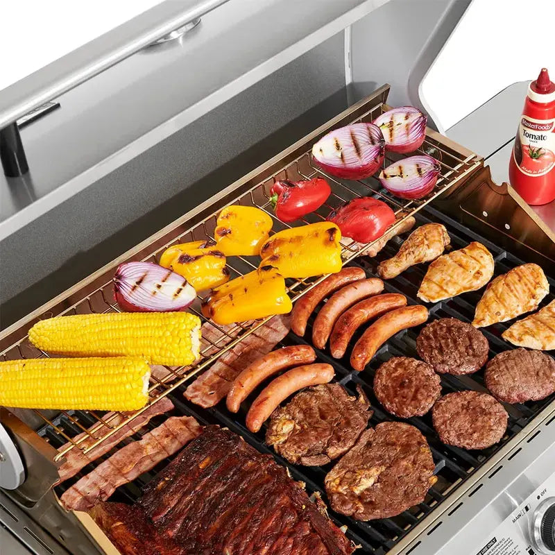 Monument Grills 4-Burner Propane Gas Grill  Stainless Steel, Includes Rotisserie Kit