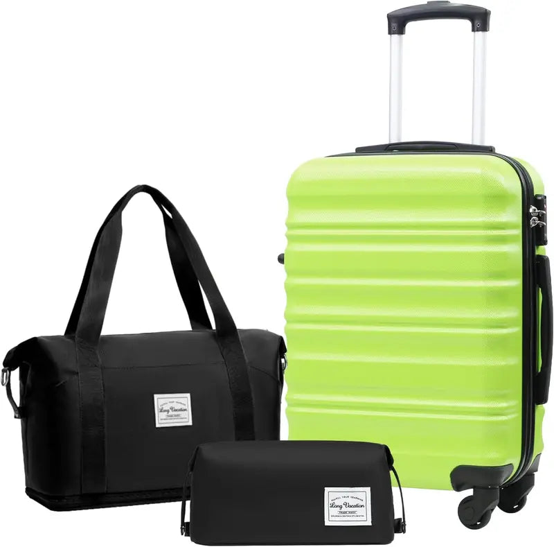 LONG VACATION ABS+PC 6-Piece Luggage Set  Expandable Hardshell Suitcases with YKK Zippers, TSA Locks & 360° Wheels
