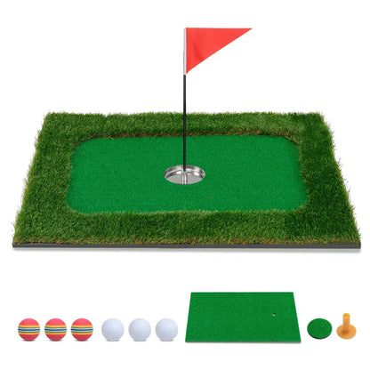 Rectangular Floating Pool Golf Green  Compact Chipping Mat Set with Accessories (35.5¡å x 23.5¡å)