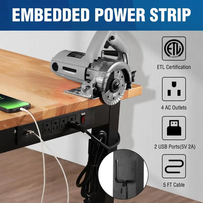 WORKPRO 48″ x 22″ Heavy-Duty Adjustable Workbench  1500-LB Load, Hardwood Surface