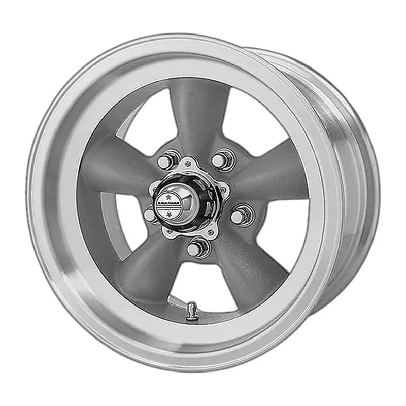 American Racing VN105D TORQ THRUST D Alloy Wheel  15×8.5 Inch, 5×4.5 Bolt Pattern, -25mm Offset, Machined Gray Finish