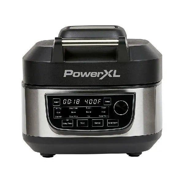 PowerXL Grill & Air Fryer Combo Plus  12-in-1 Indoor Cooker, 1550W, Stainless Steel Housing