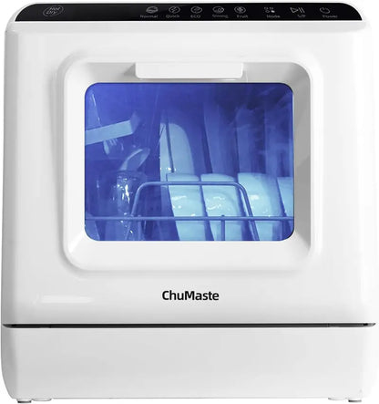 Compact Countertop Dishwasher  Portable Mini Unit with Drying, Dual Spray Arms