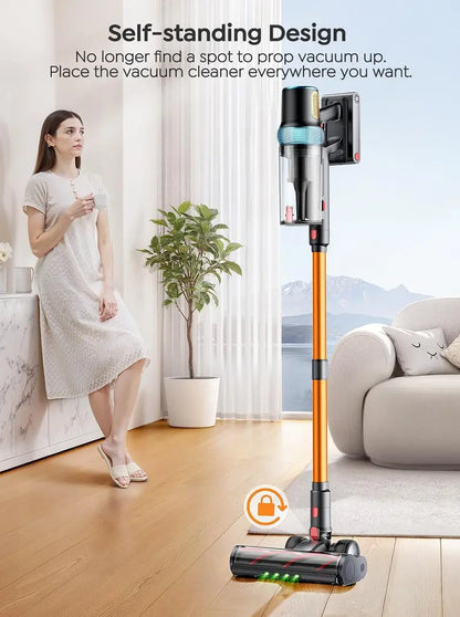 650W Cordless Stick Vacuum Cleaner with 55KPA Suction, 70-Min Runtime, LED Touchscreen & Wall Mount Station for Homes, Carpets, and Pet Hair