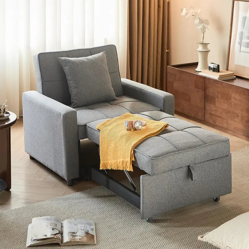 Convertible Pull-Out Sofa Chair  Space-Saving Sleeper Sofa for Small Spaces