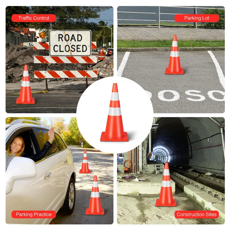 Heavy-Duty PVC Traffic Cone  Single Unit for Safety Signage