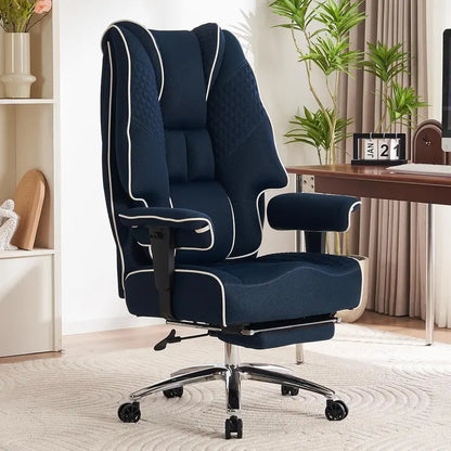Ergonomic Executive Office Chair  High-Back Leather Seat, Lumbar Support & Footrest (400 lb Capacity)