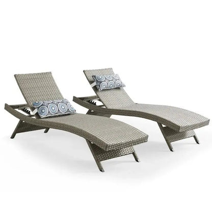All-Weather Wicker Chaise Lounge Set  2-Piece Outdoor Relaxation Pair