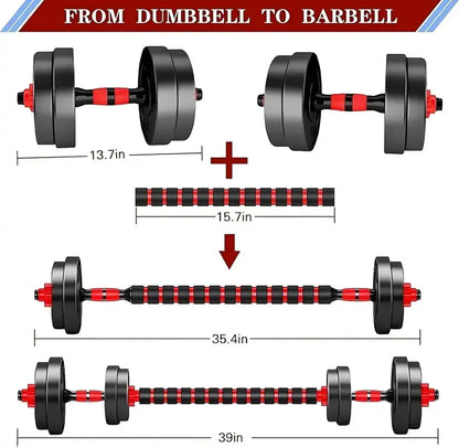 Adjustable Dumbbell Set  Converts to Dumbbells or Barbell for Versatile Training
