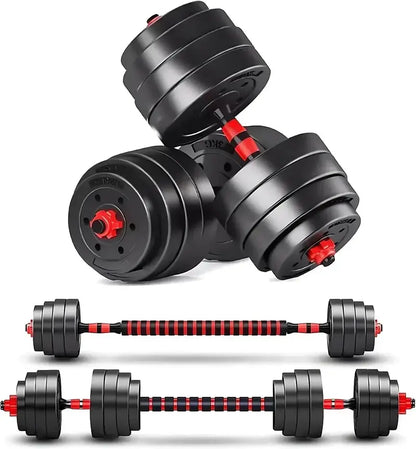 Adjustable Dumbbell Set  Converts to Dumbbells or Barbell for Versatile Training