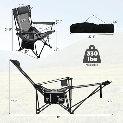 Adjustable 4-Position Folding Beach Chair with Carry Bag & 330-Pound Rating