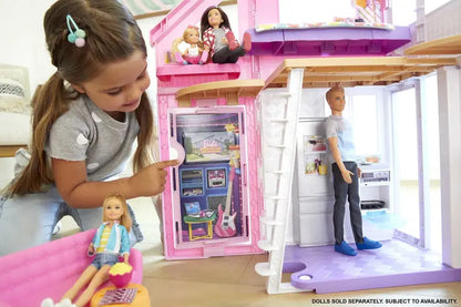 Barbie Malibu 2-Story Dollhouse, 6 Rooms & 25+ Accessories, Multicolor Playset