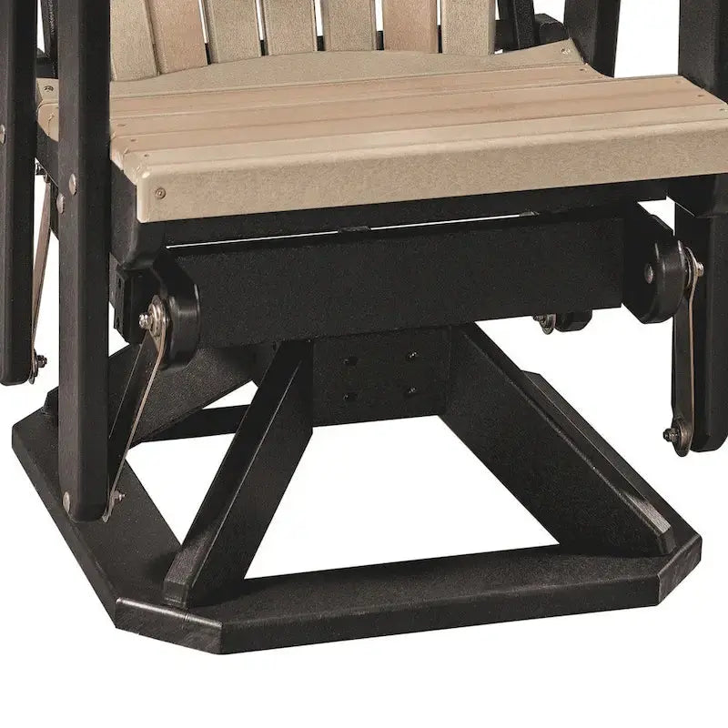 OS Home & Office Swivel Glider Recliner — Fan-Back Design in Weatherwood Finish with Matte Black Base