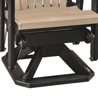 OS Home & Office Swivel Glider Recliner — Fan-Back Design in Weatherwood Finish with Matte Black Base