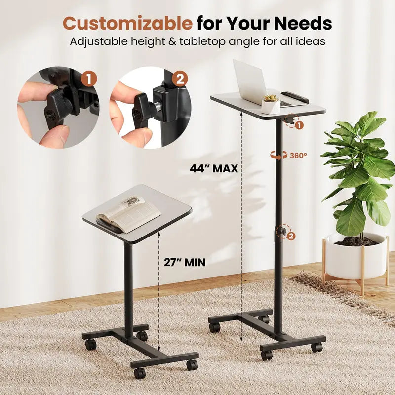 Adjustable Overbed Table for Medical Use  Hospital-Grade Bedside Tray with Height Control
