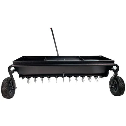 Brinly AS2-40BH-P Lawn Aerator and Spreader  Dual-Function Steel Unit, 100-Lb Capacity, Optimized for Healthy Grass Growth