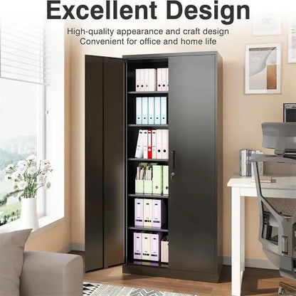 Heavy-Duty Metal Garage Storage Cabinet  Lockable, Ventilated Utility Cabinet for Tools and Equipment
