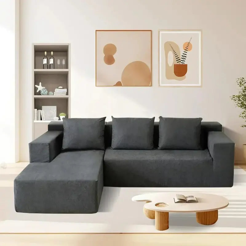60-Inch Pull-Out Sofa Bed with Memory Foam Mattress, Two Pillows & Futon-Style Guest Bed Design