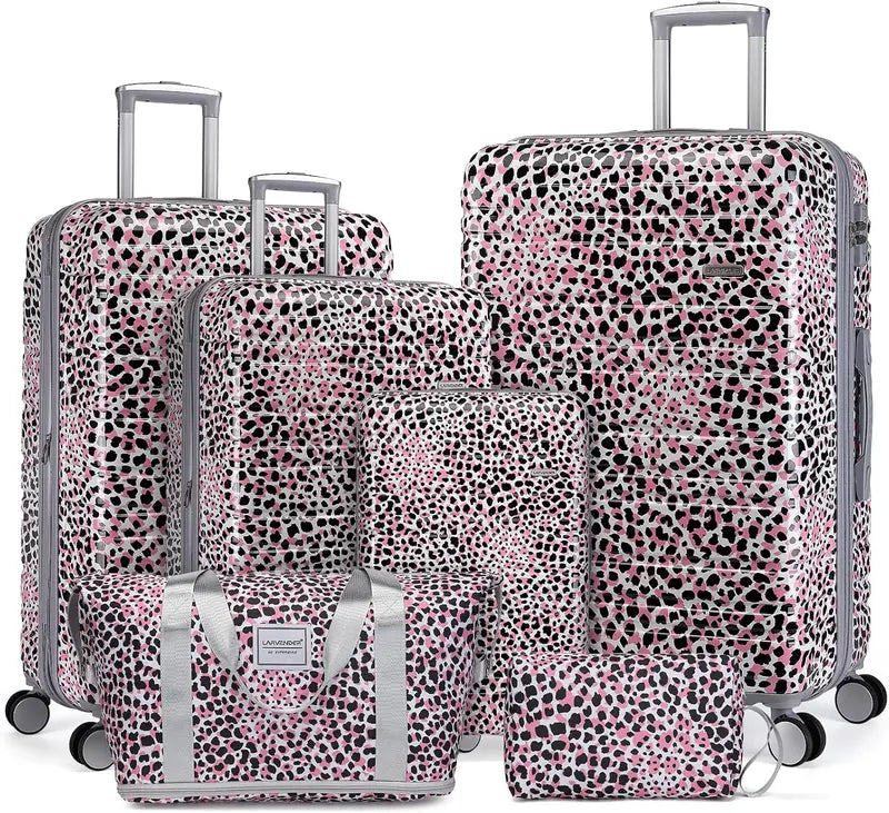 6-Piece Expandable Rolling Luggage Set  Lightweight Hardshell Suitcases with Smooth-Spinning Wheels & Modular Packing Options