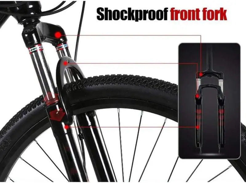 21-Speed Men’s Hardtail Mountain Bike  29-Inch All-Terrain Dual Disc Brake Bike with Front Suspension