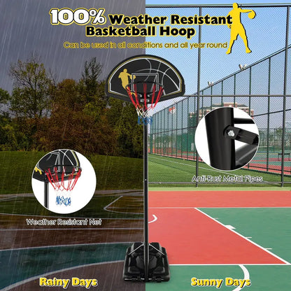 All-Environment Adjustable Basketball Hoop  12-Position Indoor/Outdoor Goal (4.2510 ft)