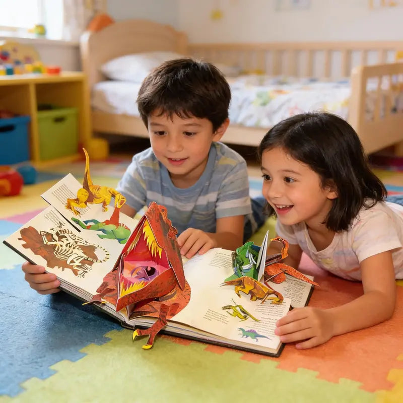 Jurassic Pop-Up: 3D Illustrated Dinosaur Book  Interactive Fold-Out Prehistoric Scene Collection