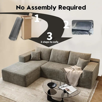 Cloud Modular L-Shaped Sectional Sofa  107.5-Inch Minimalist Corner Lounge with Deep Seating