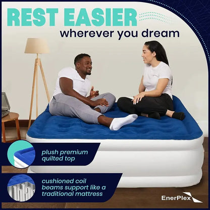 EnerPlex Double-Height Inflatable Air Mattress  13″ Thick, Portable & Durable