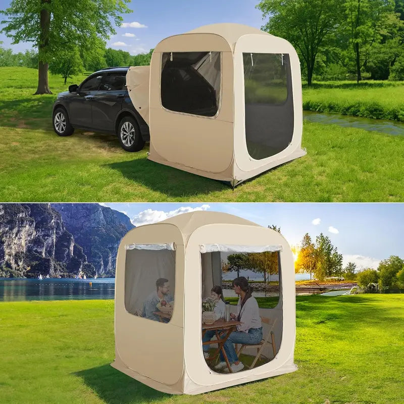Igloo-Style Screen Gazebo  Mosquito-Proof Canopy Tent for 615 People, Ventilated & Spacious