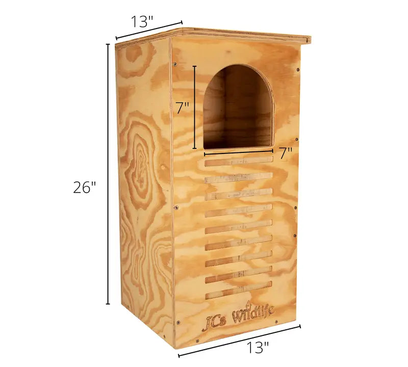 JCs Wildlife Barred Owl Nesting Box  USA-Made, Treated Plywood with Clean-Out Door & Mounting Kit