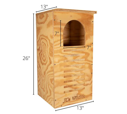 JCs Wildlife Barred Owl Nesting Box  USA-Made, Treated Plywood with Clean-Out Door & Mounting Kit