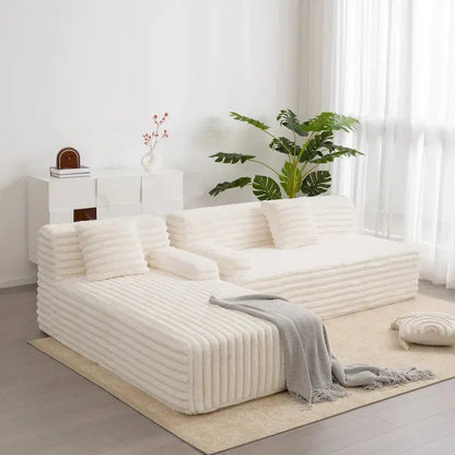 Cloud Modular Sectional Sofa  L-Shaped Upholstered Couch with 2 Decorative Pillows