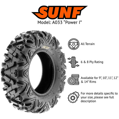 SunF ATV UTV Tires A033 25×8-12 25x8x12 6PR (Single)