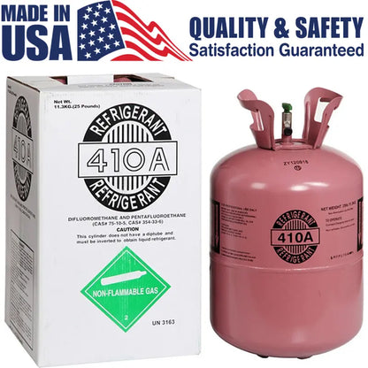 New Factory-Sealed 25-LB R410A Refrigerant Cylinder