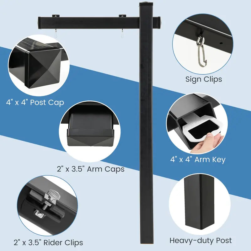 Heavy-Duty Vinyl Real Estate Sign Post  4″×4″×72″ Realtor Stake with Flat Cap for Yard Signs