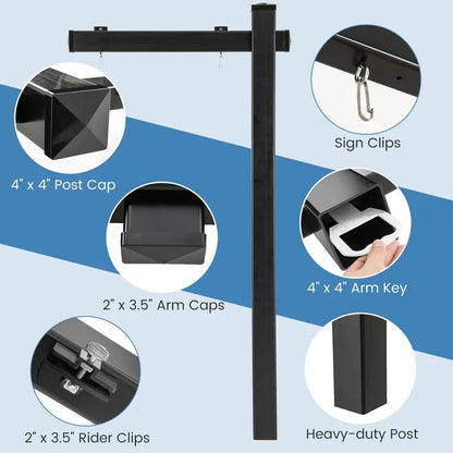 Heavy-Duty Vinyl Real Estate Sign Post  4″×4″×72″ Realtor Stake with Flat Cap for Yard Signs