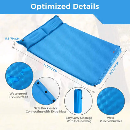 Self-Inflating Foam Camping Sleeping Pad  Lightweight Outdoor Mat