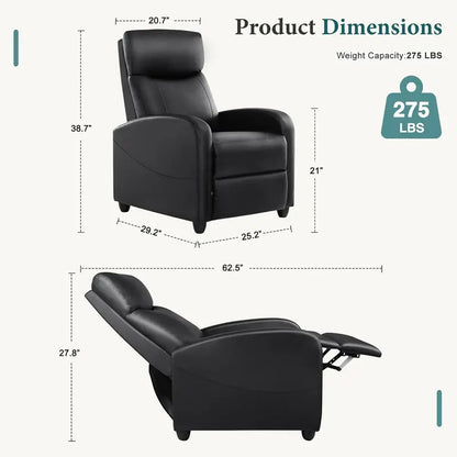 DUMOS Linen Massage Recliner  Single-Seat Adjustable Living Room Sofa with Padded Footrest