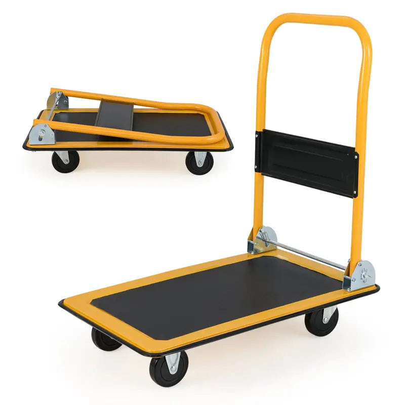 Heavy-Duty Folding Platform Cart  330-LB Capacity Rolling Flatbed Utility Carrier