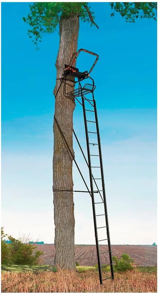 Muddy Skybox 20′ Ladder Tree Stand with Adjustable Padded Shooting Rail for Hunting