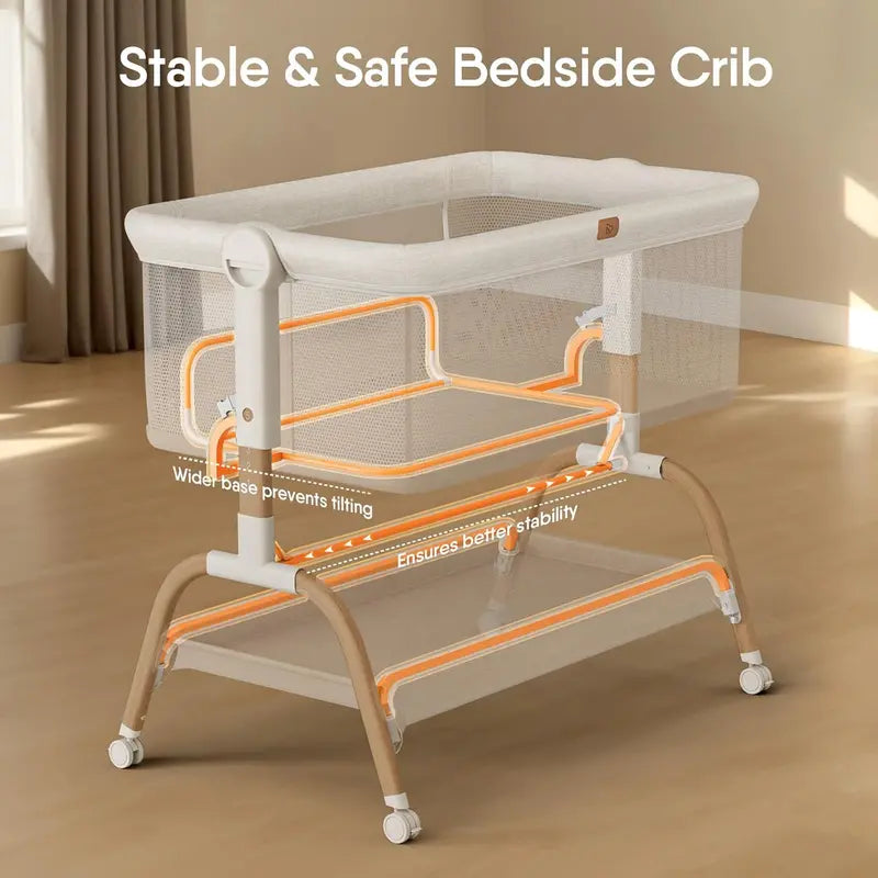 BabyBond Bedside Bassinet Crib  Includes Mattress & Breathable Sheet