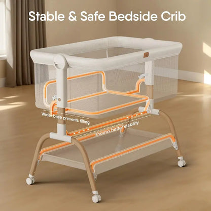 BabyBond Bedside Bassinet Crib  Includes Mattress & Breathable Sheet
