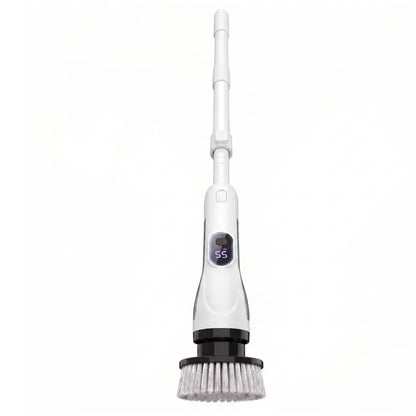 Electric Spin Scrubber with Telescoping Handle and 4 Specialty Cleaning Brush Heads