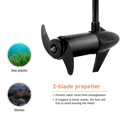 8-Speed Electric Trolling Motor with Adjustable Telescopic Handle for Boats