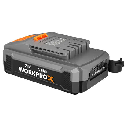 WORKPROX 20V 4.0Ah Fast-Charging Li-Ion Battery with USB-C Port and Digital LED Display
