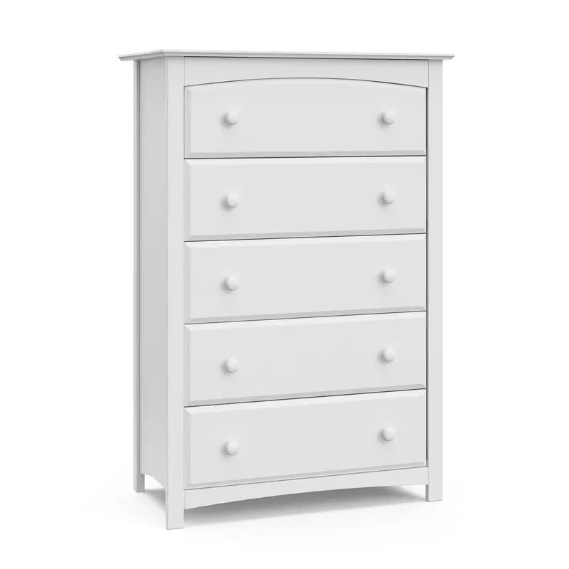 Kenton 5-Drawer Modern White Vertical Dresser