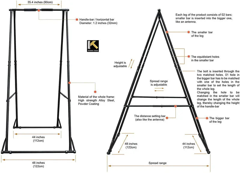 Air Yoga Starter Kit  Includes Adjustable Aerial Hammock + Foldable KT Swing Stand Frame