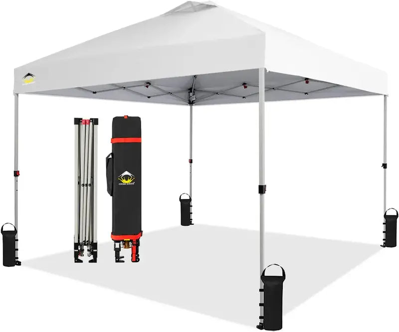 10×10 One-Click Pop-Up Awning  Silver-Coated Sunshade Canopy for Beach, Picnic & Outdoor Events
