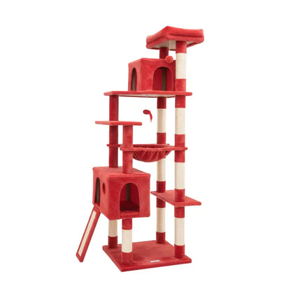 70-Inch Multi-Level Cat Tree with Hammock, Condo, and Scratching Posts