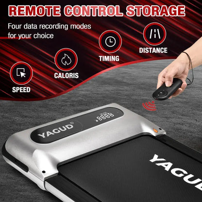 Yagud 2-in-1 Under Desk Treadmill with LED Display & Remote, 2.5HP Motor, Non-Slip Belt for Home/Office
